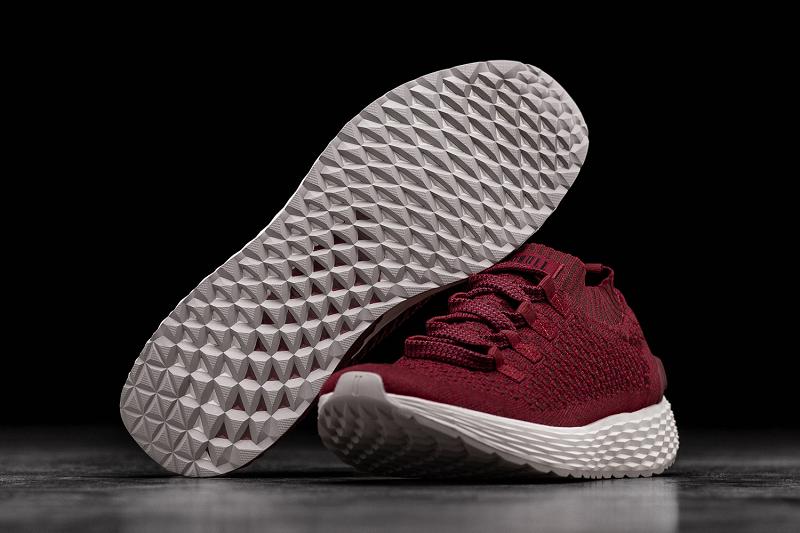 Men's Nobull Crimson Knit Running Shoes Burgundy | SG S1988G